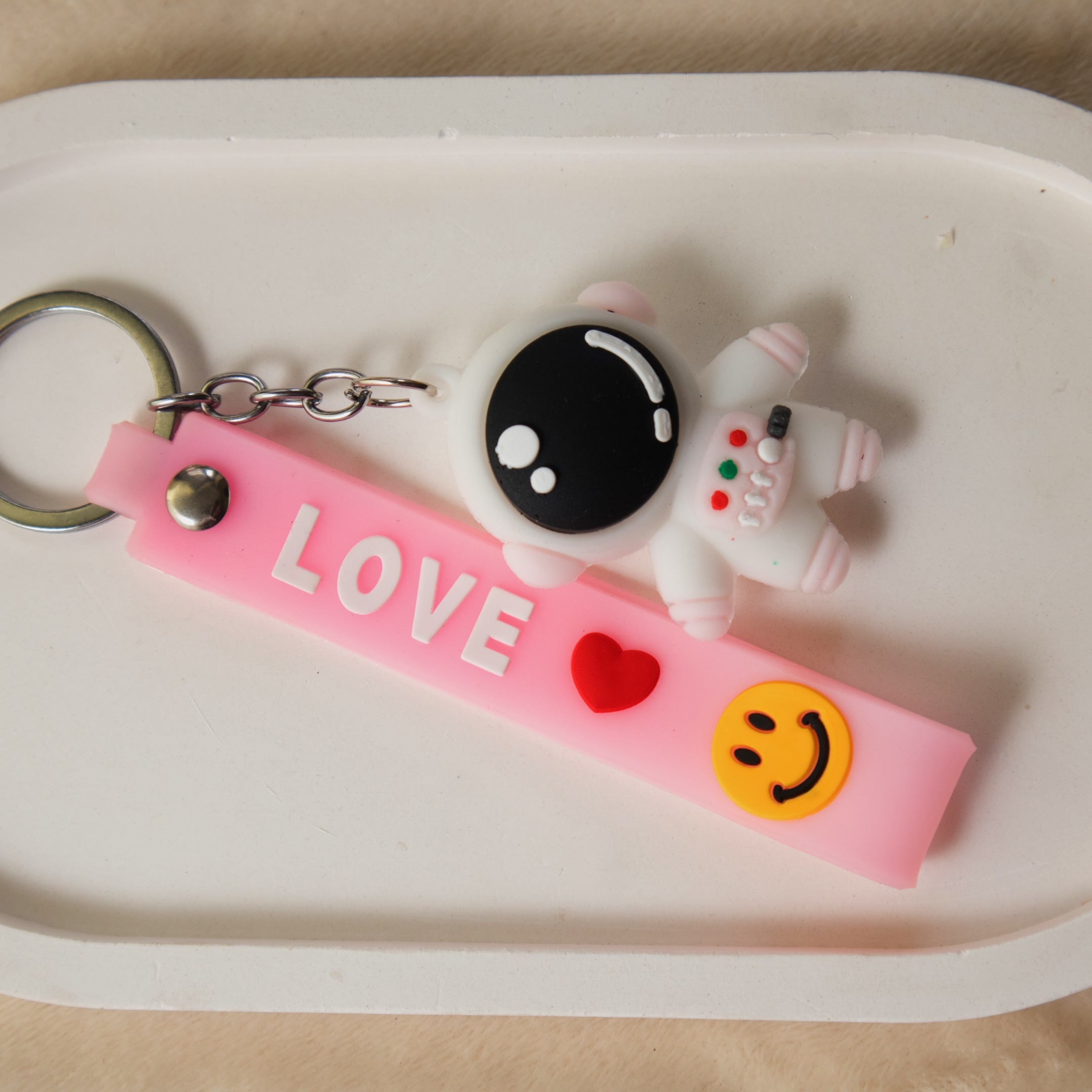 Cute Astronaut Wristlet keychain - Silicone Spaceman Big Charm