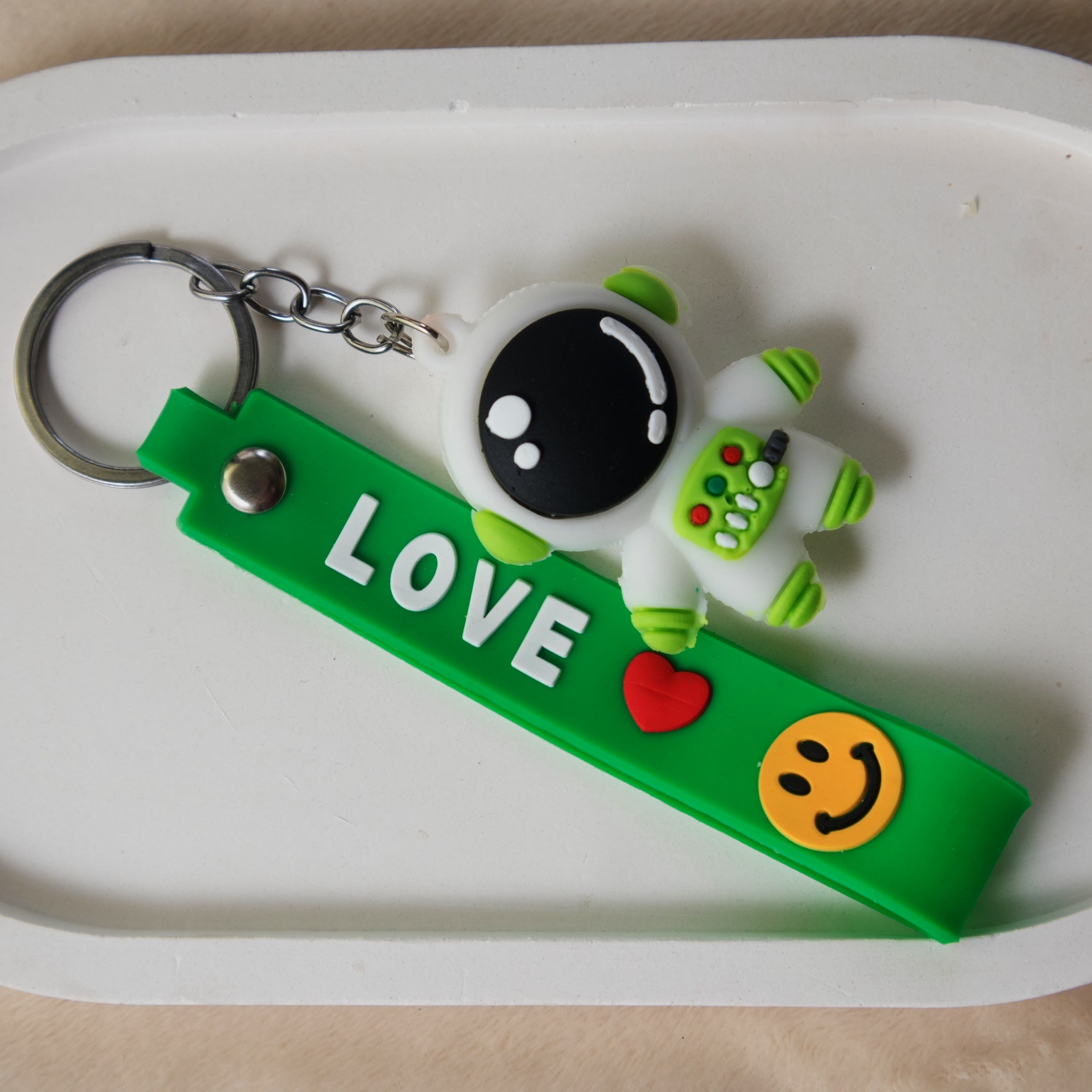 Cute Astronaut Wristlet keychain - Silicone Spaceman Big Charm