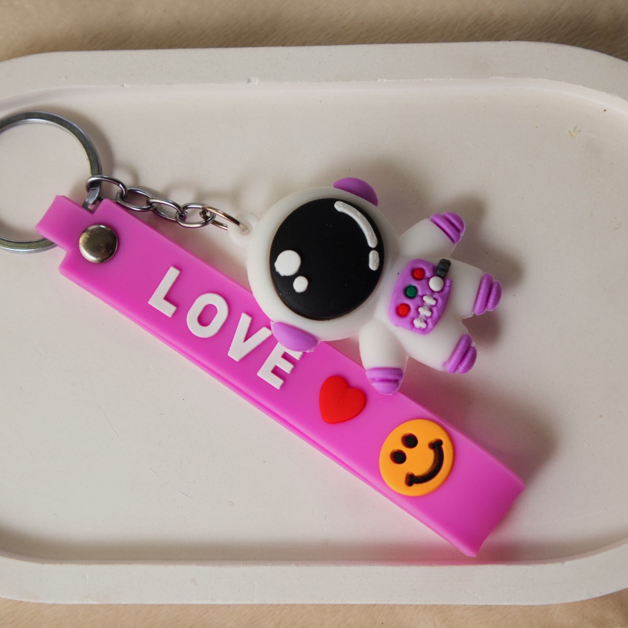 Cute Astronaut Wristlet keychain - Silicone Spaceman Big Charm