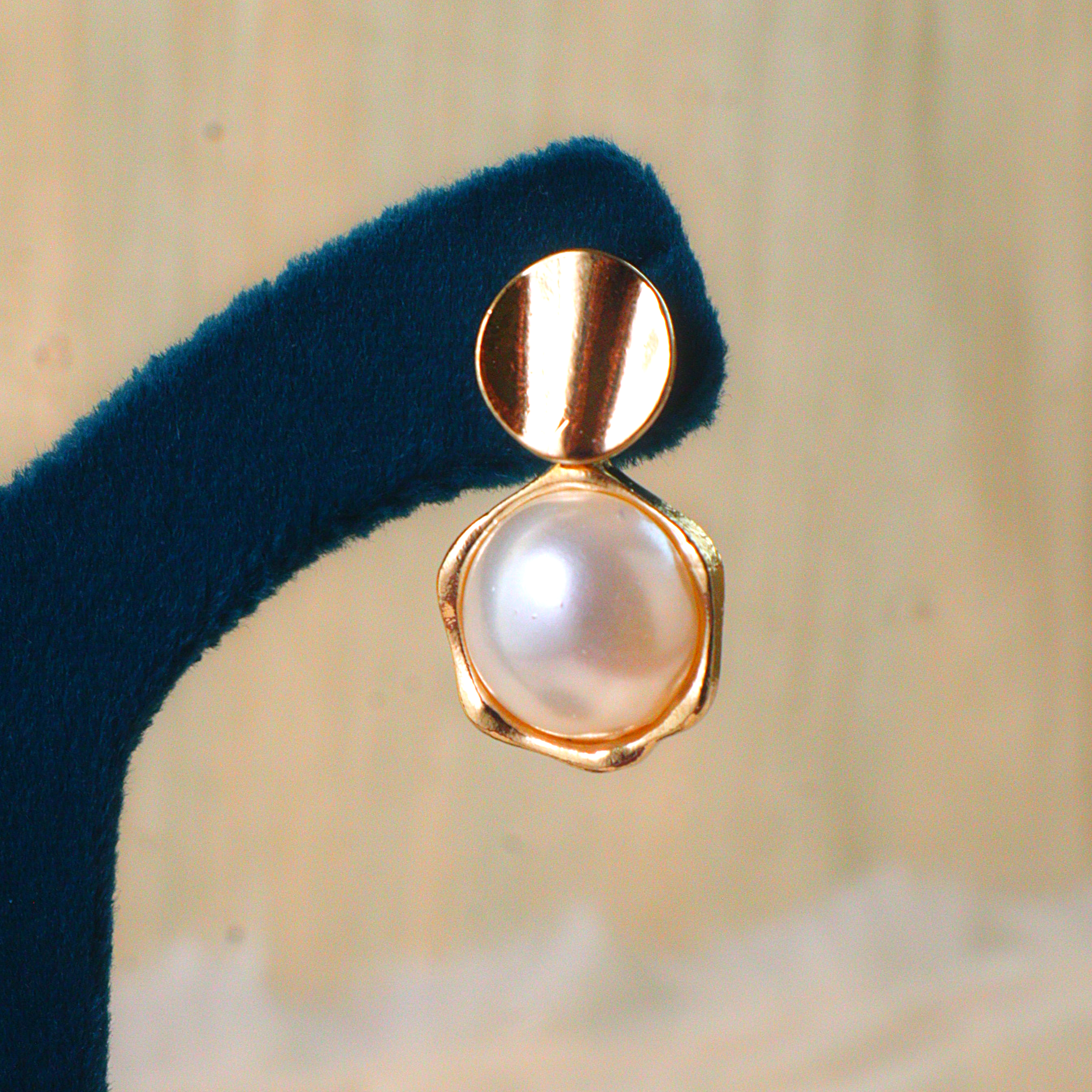 Dainty Gold Ribbon Bow Earrings with Pearl