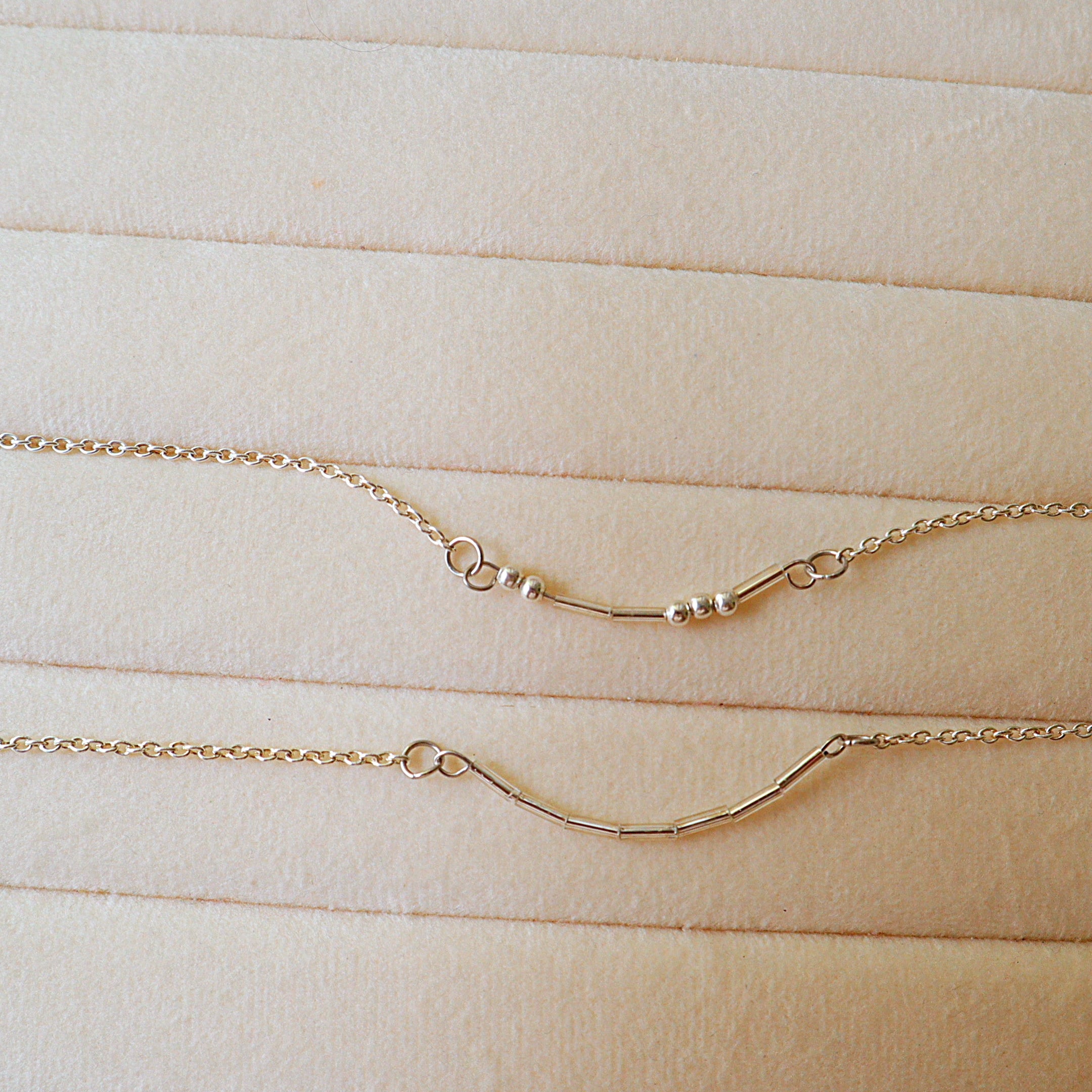"Mom" & "Dad" Secret Morse Code Chain Bracelet 2-Piece Set
