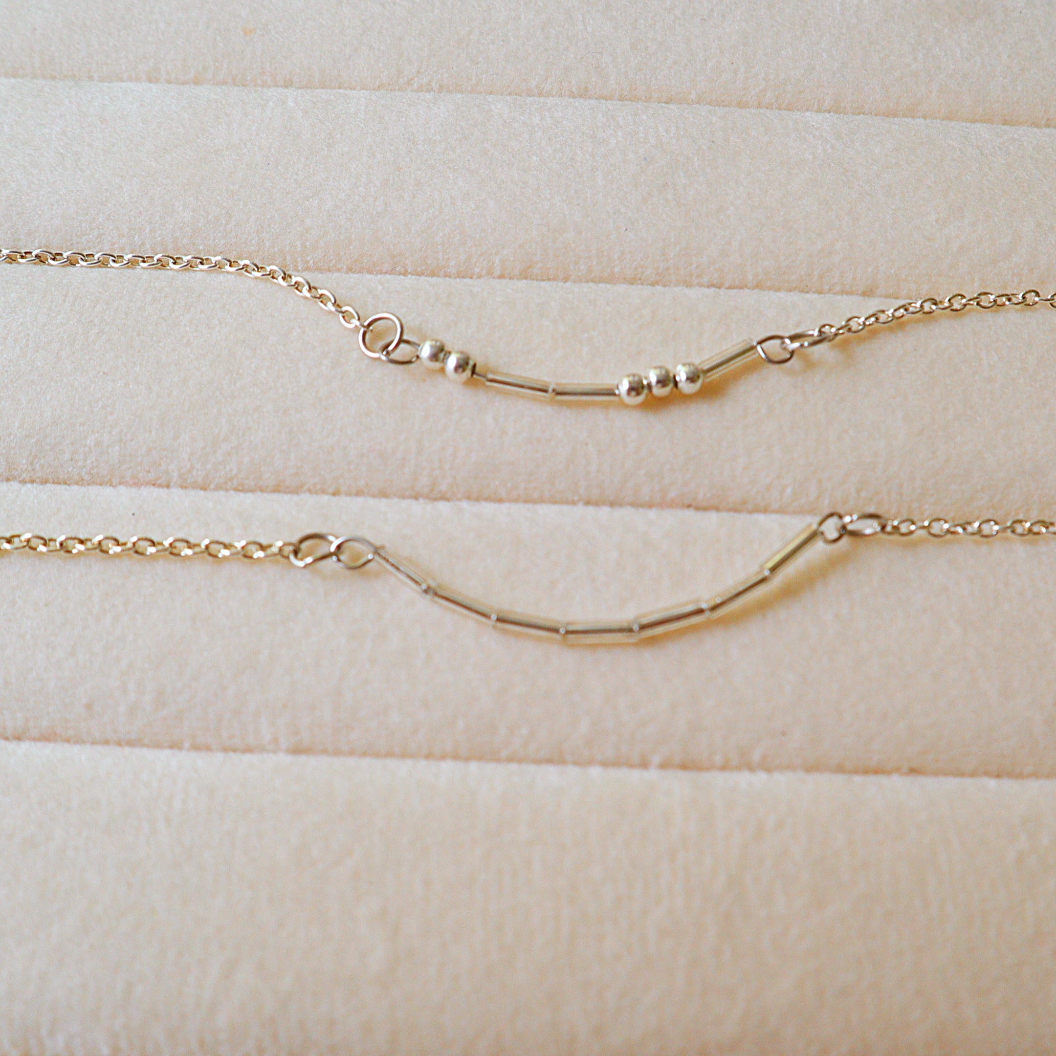"Mom" & "Dad" Secret Morse Code Chain Bracelet 2-Piece Set