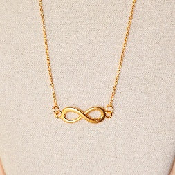 Gold Infinity & Satellite Necklace Set – 2-Piece Minimalist Chain Combo