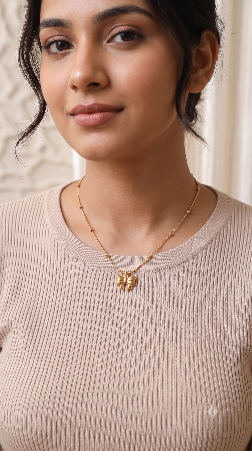 18K Gold Plated Dainty Bow Pendant Necklace – Anti-Tarnish Chain