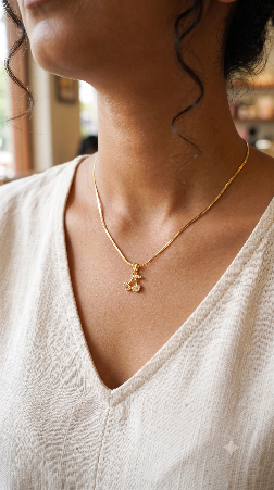 Dainty Gold Cherry Fruit Necklace – Tarnish-Free Sparkling Crystal Charm Jewelry