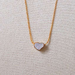 18K Gold Plated Mother of Pearl Heart Pendant Necklace – Anti-Tarnish Love Charm Jewelry