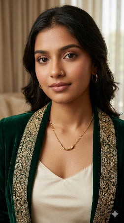 Dainty Gold Minimalist Curved Bar Necklace – Anti-Tarnish Smile Tube Jewelry