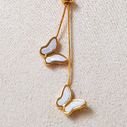 18K Gold Plated Dainty Butterfly Charm Necklace – Anti-Tarnish & Waterproof Layered Choker