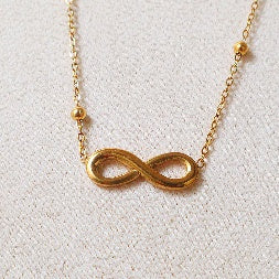 18K Gold Plated Endless Love Infinity Charm Necklace – Tarnish-Free Daily Wear Jewelry