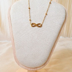 18K Gold Plated Endless Love Infinity Charm Necklace – Tarnish-Free Daily Wear Jewelry