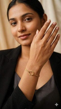 Minimalist Gold Knot Bracelet for Women – Anti-Tarnish Stainless Steel Jewelry