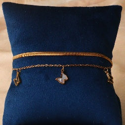 Gold Butterfly Charm Bracelet for Women – Anti-Tarnish Stainless Steel Snake Chain Bracelet