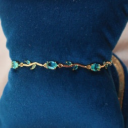 Gold Plated Tulip Crystal Bracelet for Women – Gold Plated Floral Bracelet