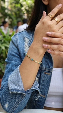 Gold Plated Tulip Crystal Bracelet for Women – Gold Plated Floral Bracelet