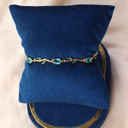 Gold Plated Tulip Crystal Bracelet for Women – Gold Plated Floral Bracelet
