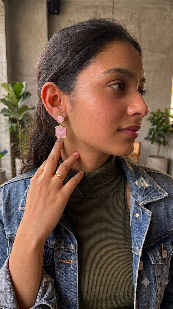 Geometric Square Designer Earrings for Women – Statement Earrings