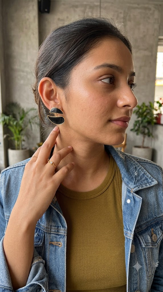 Abstract Pearl Designer Earrings for Women - Statement Earrings